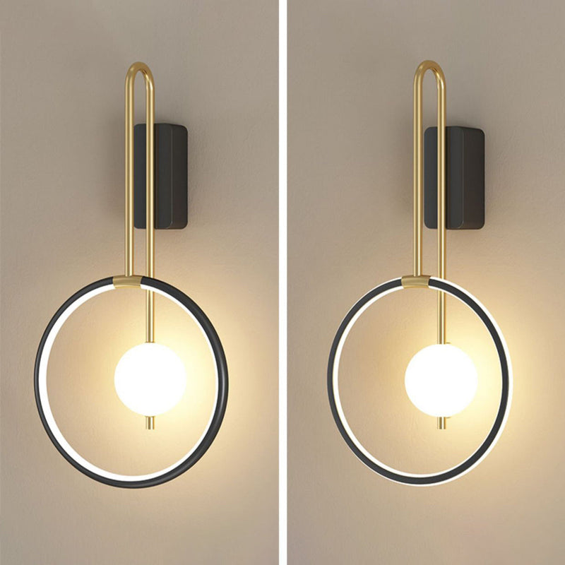 Applique Murale à LED en Aluminium Cercle Anneau Bande de Silicone Simplicité Moderne pour Salon 