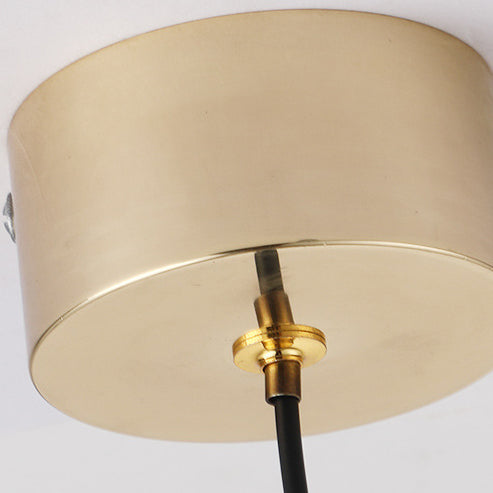 Lustre Suspendu LED Semi-Conique en Acrylique et Cuivre Complet Nordique Contemporain pour Chambre 