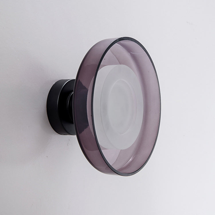 Contemporary Scandinavian Round Hardware Glass LED Semi-Flush Mount Ceiling Light For Living Room