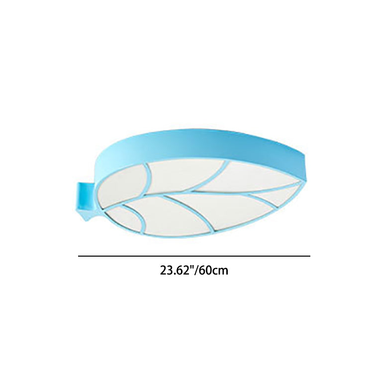 Luz de techo LED empotrada elíptica de metal acrílico con follaje de simplicidad moderna para dormitorio infantil 