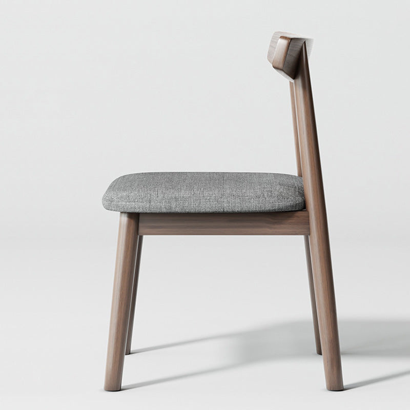 Silla de Comedor Tapizada en Cuero Nappa de Doble Capa Cuadrada Retro Contemporánea con Respaldo Abierto Sin Brazos para Comedor 