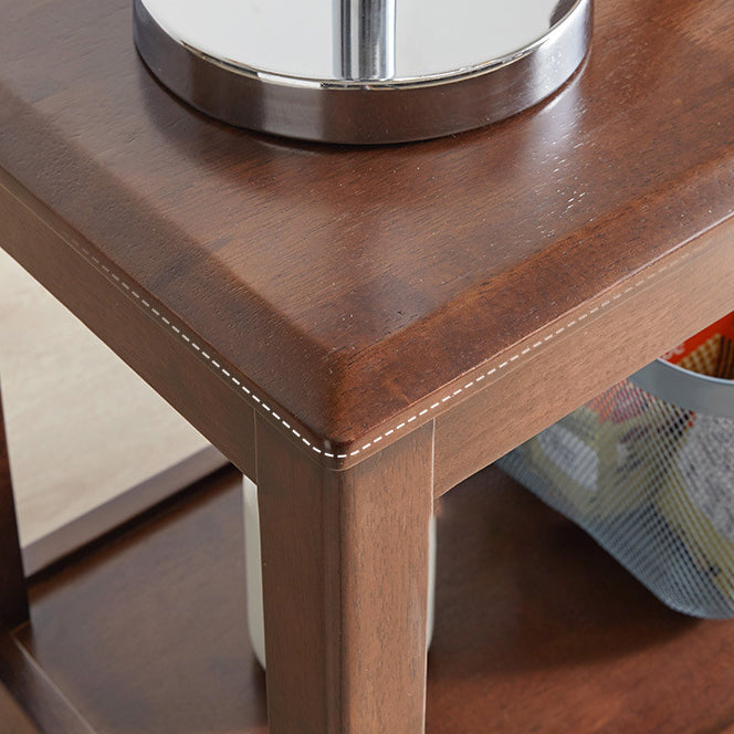 Table basse ovale en bois chinois traditionnel à deux niveaux pour salon 
