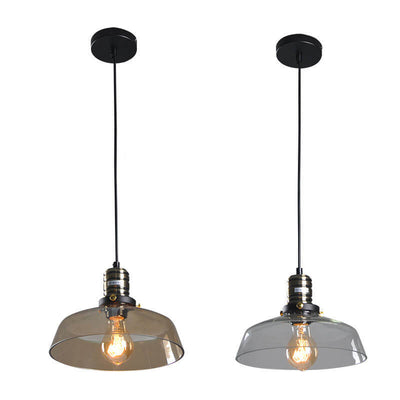 Industrial Simple Personalized Transparent Glass Bowl 1-Light Pendant Light