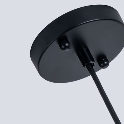 Lámpara colgante de 1 luz de vidrio y hierro forjado minimalista industrial 