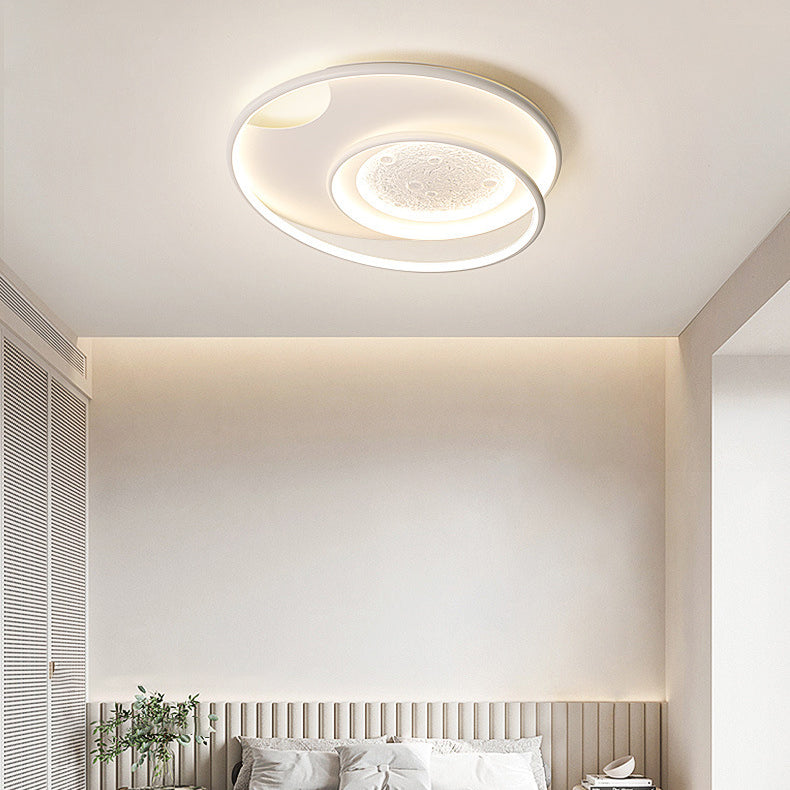 Plafonnier LED en aluminium, résine et silicone, rond minimaliste moderne, pour chambre à coucher 
