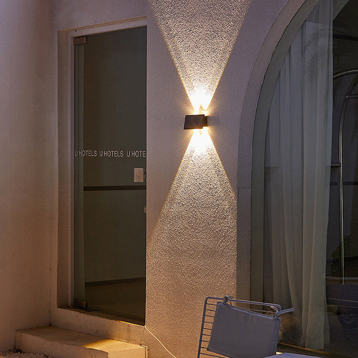 Applique Murale Extérieure Moderne Minimaliste Solaire Étanche Rectangle ABS LED Pour Jardin 