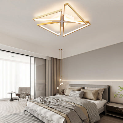 Moderne minimalistische Dreieck Patchwork Quadrat Rechteck Aluminium Eisen Silikon LED Unterputz Deckenleuchte für Schlafzimmer 