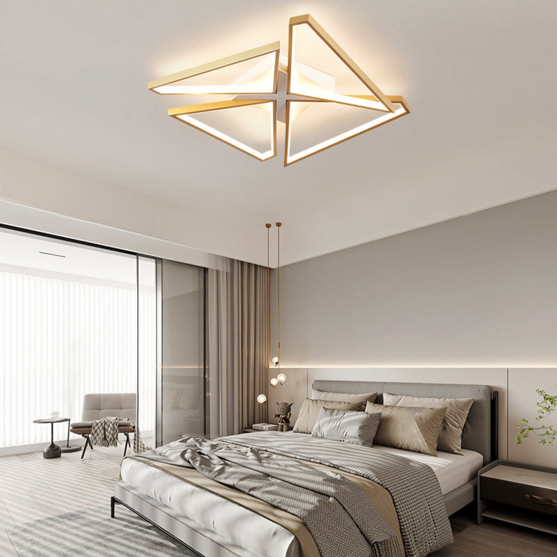 Moderne minimalistische Dreieck Patchwork Quadrat Rechteck Aluminium Eisen Silikon LED Unterputz Deckenleuchte für Schlafzimmer 