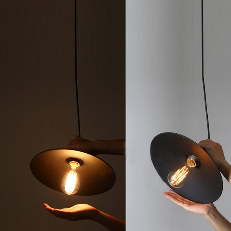 Zeitgenössische industrielle Eisen Topf Deckel Form Glas 1-Licht Pendelleuchte für Esszimmer 