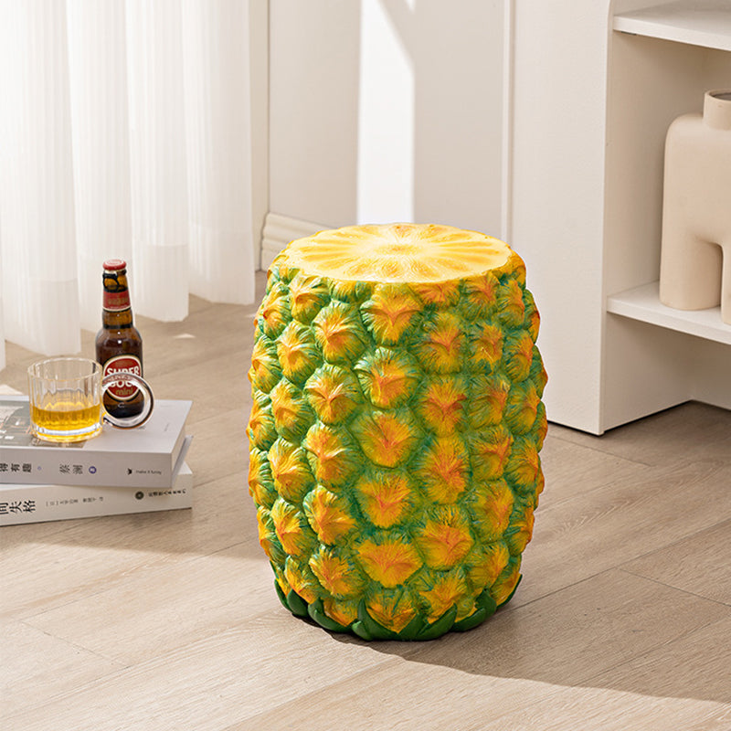Chaise en résine contemporaine créative en forme de beignet cylindrique avec ananas et glace pour salon 