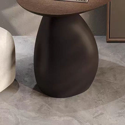 طاولة قهوة مستديرة من الراتنج بتصميم هندسي بسيط معاصر لغرفة المعيشة 