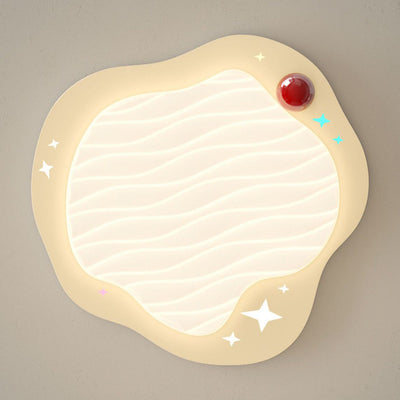 Plafonnier LED en forme d'œuf carré en fer PE pour enfants créatifs contemporains avec volants pour chambre 