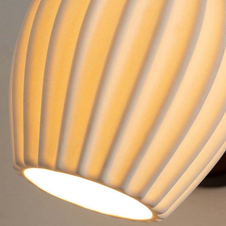 Traditional French Ceramic Glass Flower Shade Solid Wood Base 1-Light Wall Sconce For Living Room