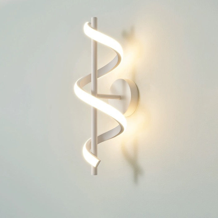 Moderne minimalistische Spiral-Hardware Aluminium Silikon LED Wandleuchte Lampe für Wohnzimmer 