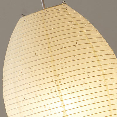 Traditionelle japanische elliptische Pendelleuchte aus Eisenpapier mit 1 Licht für Esszimmer 