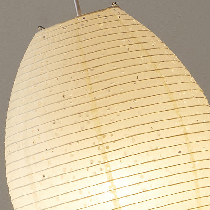 Traditionelle japanische elliptische Pendelleuchte aus Eisenpapier mit 1 Licht für Esszimmer 