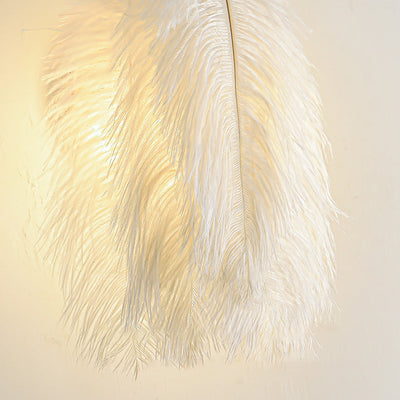 Zeitgenössische kreative Straußenfeder Design 1-Licht Wandleuchte Lampe für Wohnzimmer 
