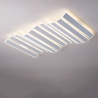 Zeitgenössische Einfachheit Acryl gestreifte Fischgrätenform LED Unterputz Deckenleuchte für Wohnzimmer 