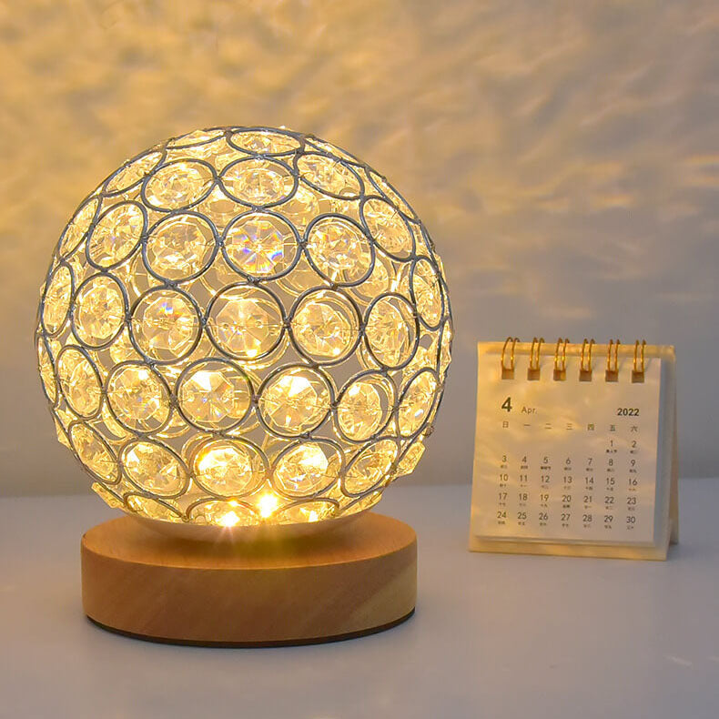 مصباح طاولة LED حديث بسيط دائري قابل لإعادة الشحن عبر USB 