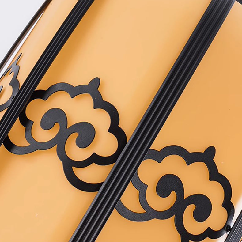 Pantalla de Linterna de Mármol de Imitación Chino Tradicional de Aluminio 1-Luz Impermeable Lámpara Colgante para Patio Exterior 
