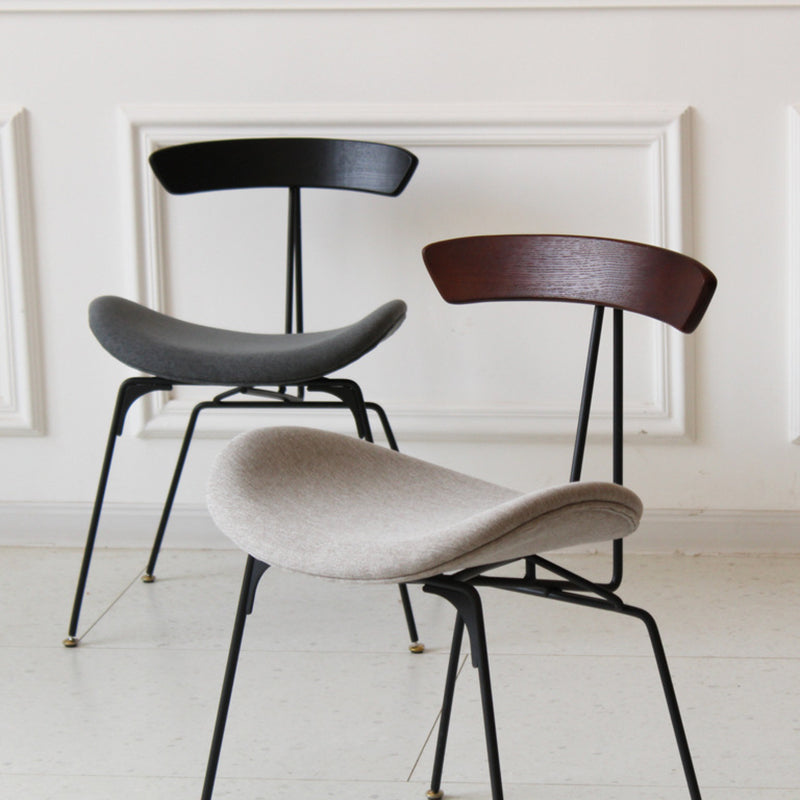 Chaise de salle à manger contemporaine en fourmi industrielle, bois, armature en cuir, tissu, éponge avec dossier pour salle à manger 