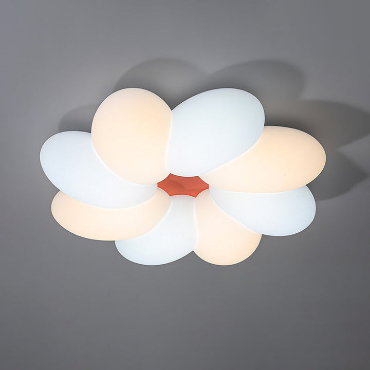 Plafonnier LED en acrylique en forme de pétale crème créatif contemporain pour chambre à coucher 