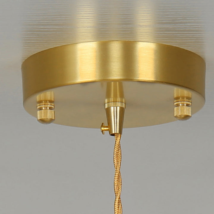 Lámpara colgante moderna de arte deco de media esfera de cobre con cristal de 1 luz para comedor 