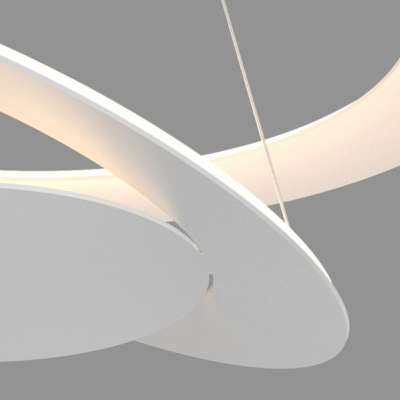 Lustre à LED en fer contemporain créatif à plusieurs niveaux en forme de soucoupe volante pour salon 