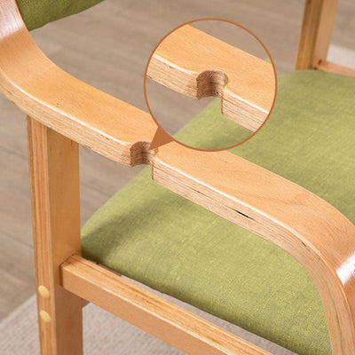 Chaise de salle à manger en tissu moderne simplicité bois éponge carrée dossier accoudoir pour salle à manger 