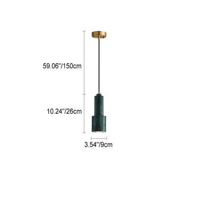 Nordic Light Luxus Messing Marmor Zylinder 1-Licht Pendelleuchte 