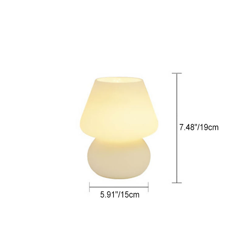 Modern Minimalist Striped Mushroom Glass 1-Light Table Lamp