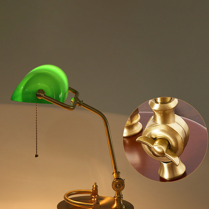 Lámpara de mesa de 1 luz con base de madera maciza y vidrio curvado vintage tradicional para estudio 