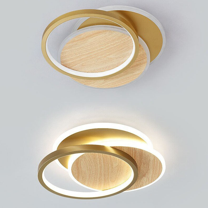 Nordic Modern Wrought Iron Circular LED Flush Mount Lighting