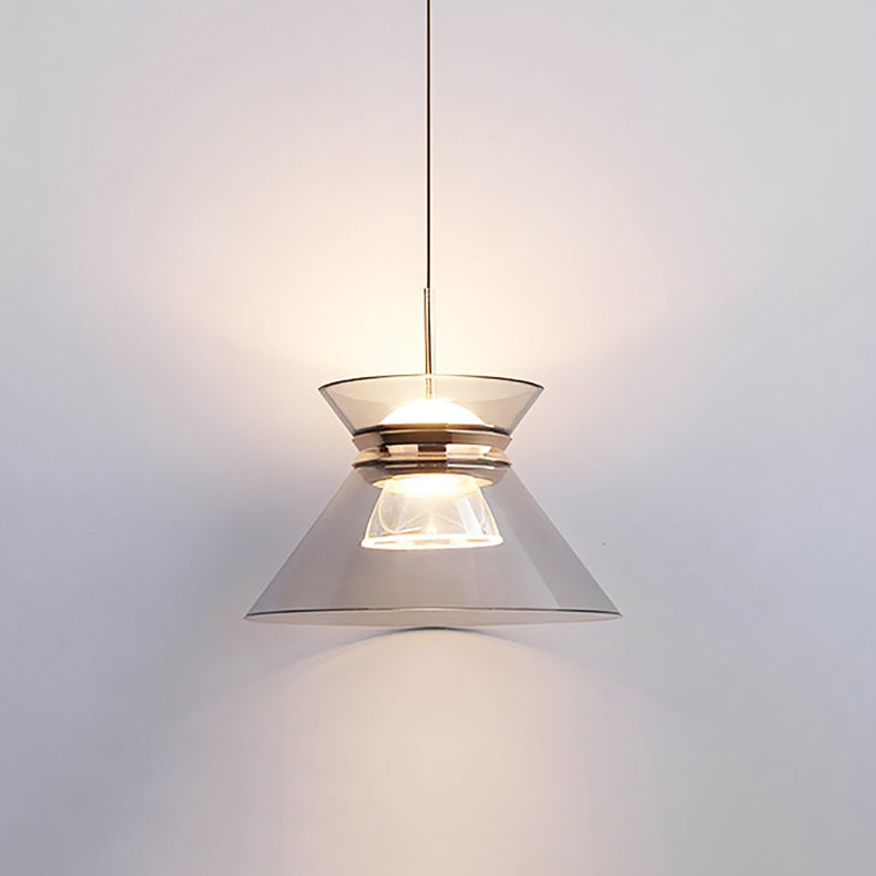 Modern Simplicity Aluminum Acrylic Tapered Hourglass LED Pendant Light For Bedside