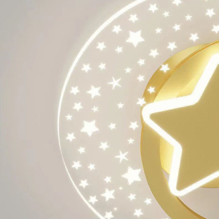 Moderne Einfachheit Eisen Aluminium Acryl Mond Sterne LED Wand Leuchte Lampe Für Nacht 