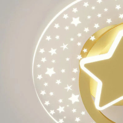 Applique murale LED Lune Étoile en fer aluminium acrylique de simplicité moderne pour chevet 