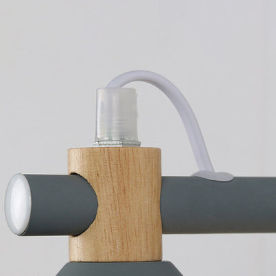 Nordic Macaron Iron Trumpet Shaped Wood 1-Light Wall Sconce Lamp