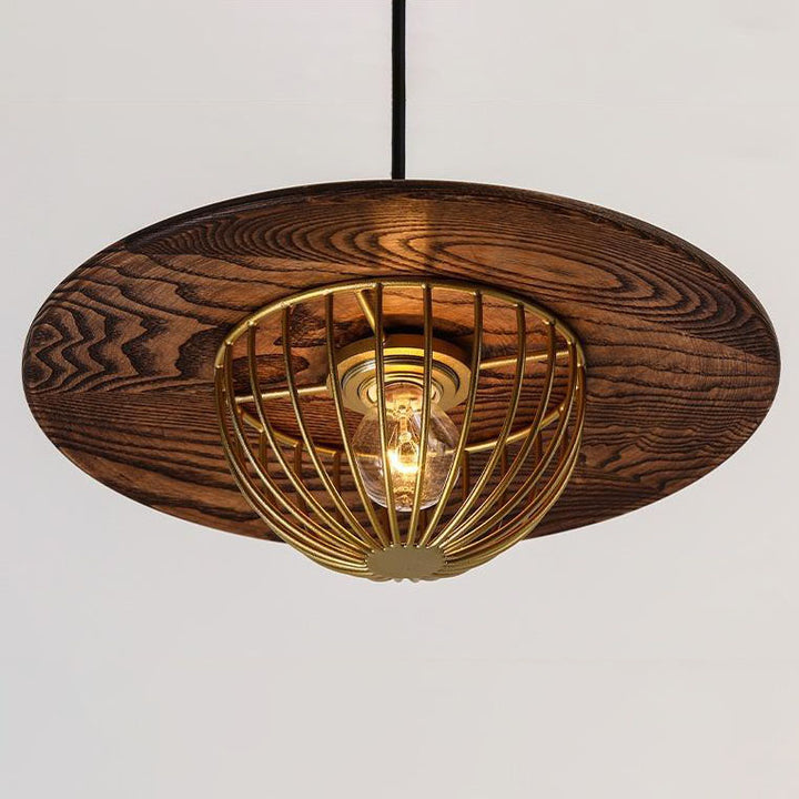 Industrial Simple Light Luxury Wooden Disc 1/2/3-Light Island Light Chandelier