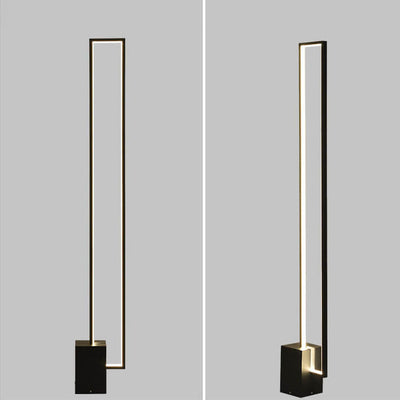 Nordic Minimalist Iron Frame Aluminum Rectangle LED Standing Floor Lamp