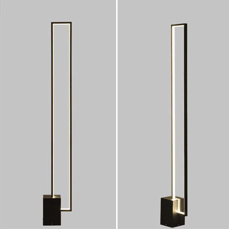 Nordic Minimalist Iron Frame Aluminum Rectangle LED Standing Floor Lamp