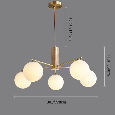 Modern Creative Minimalist Copper Glass Sphere 3/5-Light Chandelier