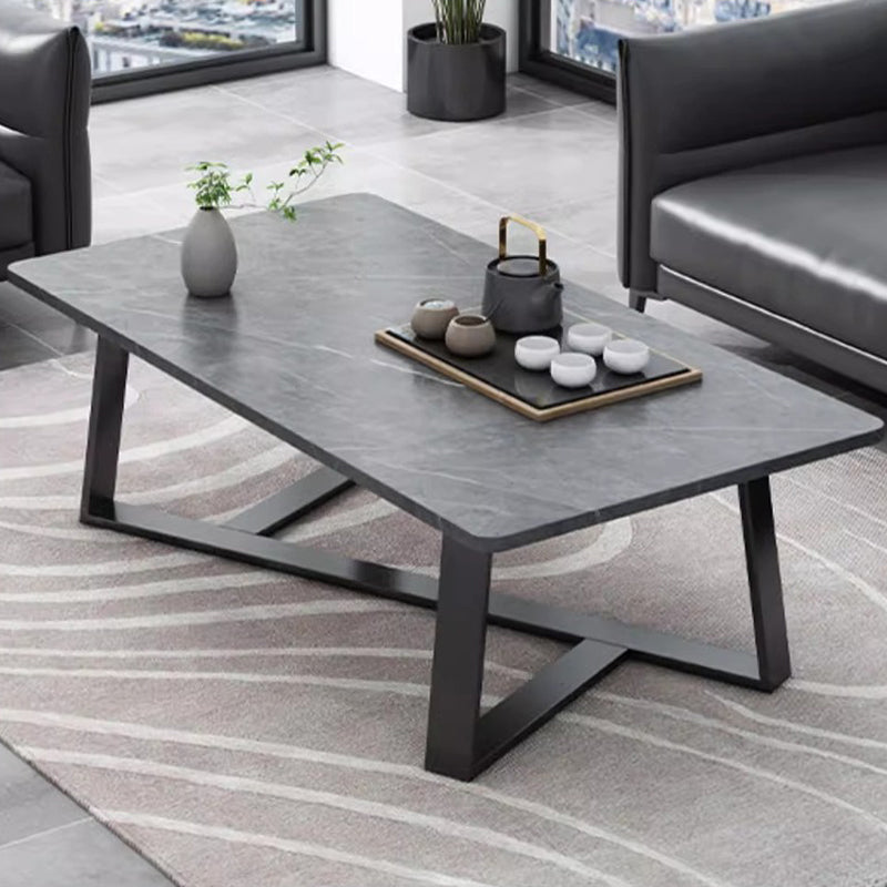 Modern Minimalist Rectangular MDF Iron Coffee Table For Living Room