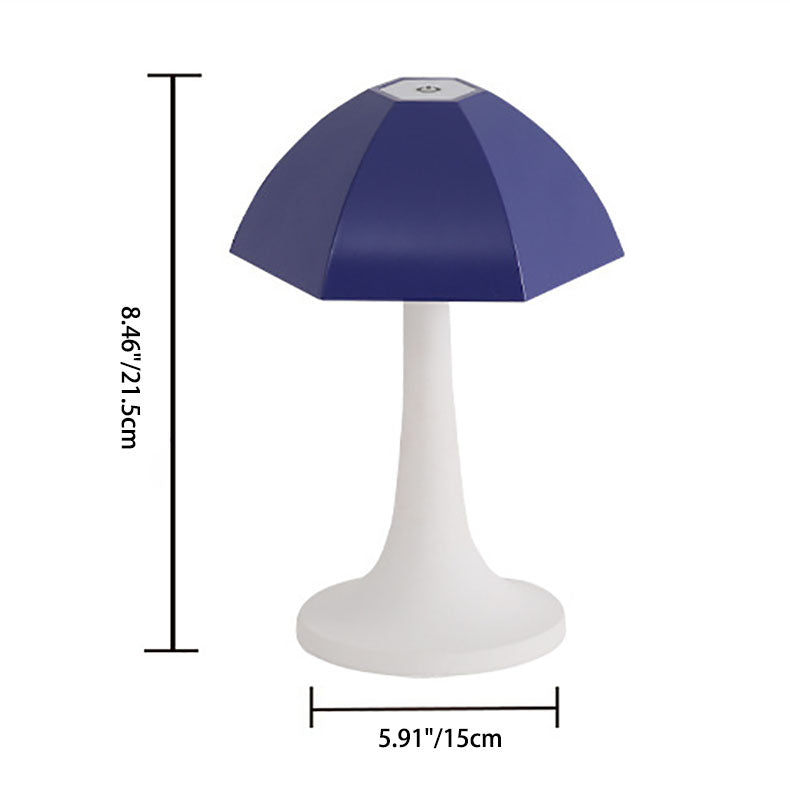Contemporary Creative Iron Mushroom PVA LED USB Charging Table Lamp For Bedroom