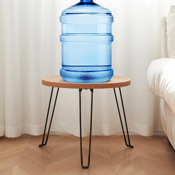 Table basse moderne minimaliste ronde en acier au carbone PP pliable pour salon 