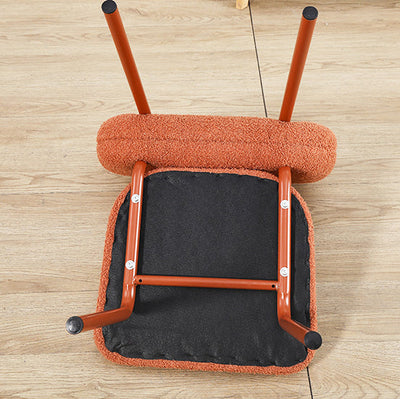 Respaldo de silla de comedor de diseño de donut de lana de cordero escandinavo contemporáneo para comedor 