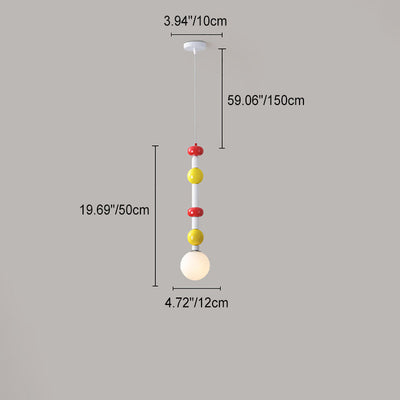 Suspension Luminaire Contemporain Simplicité Ronde en Verre et Fer à 1 Lumière pour Salon 