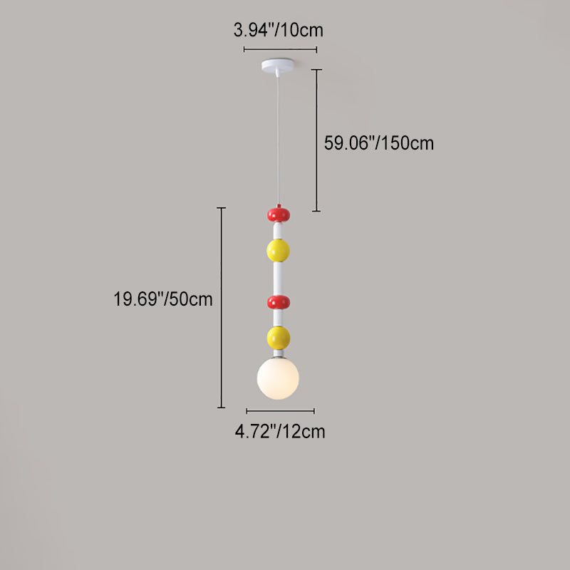 Suspension Luminaire Contemporain Simplicité Ronde en Verre et Fer à 1 Lumière pour Salon 