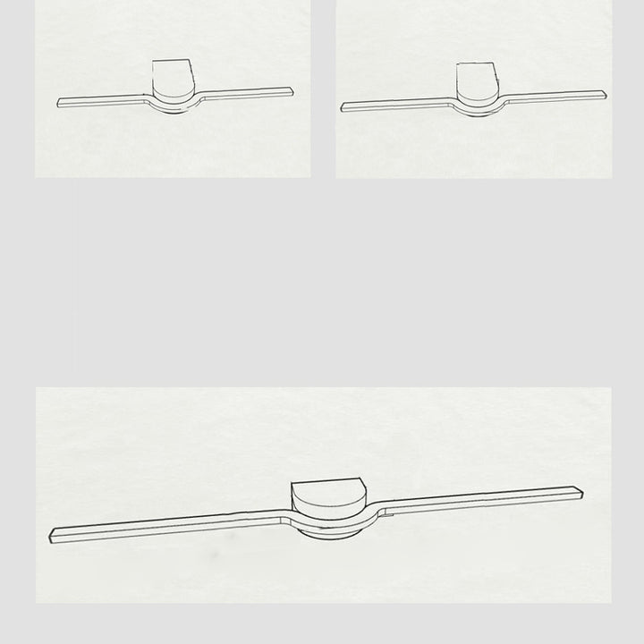 Lumière de vanité LED moderne minimaliste rectangulaire longue avec base demi-ronde en fer, aluminium et acrylique pour miroir mural de salle de bain 