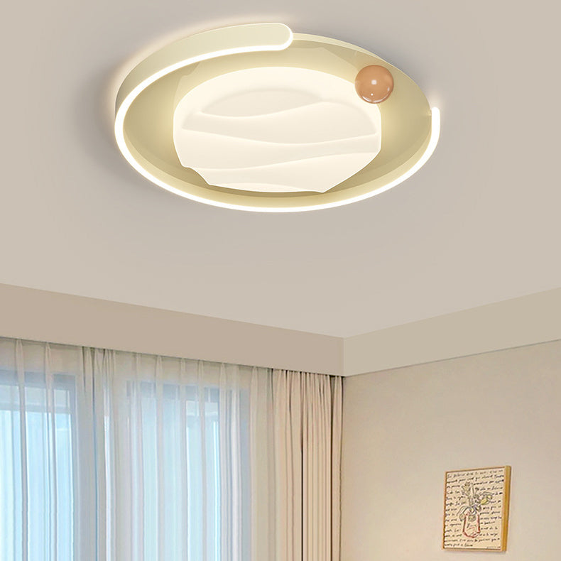 Plafonnier à LED contemporain nordique en fer acrylique rond carré rectangulaire ondulé pour chambre 