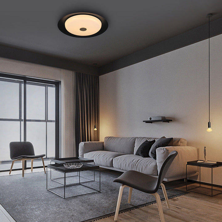 Plafonnier semi-encastré LED en aluminium acrylique cuivre rond contemporain scandinave pour salon 